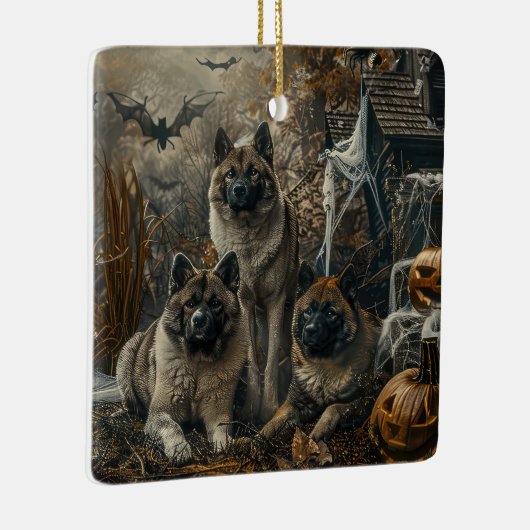 Akita Halloween Nacht Doggy Delight Keramisch Ornament (Rechts)