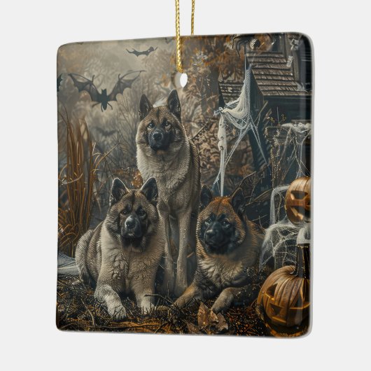 Akita Halloween Nacht Doggy Delight Keramisch Ornament (Links)