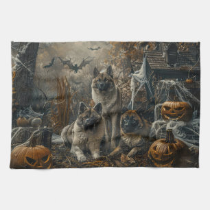 Akita Halloween Nacht Hondendelight Theedoek