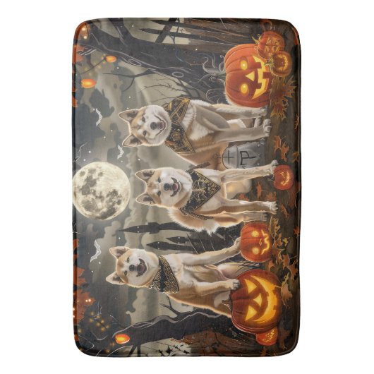 Akita Halloween Spooky Badmat (Voorkant Verticaal)