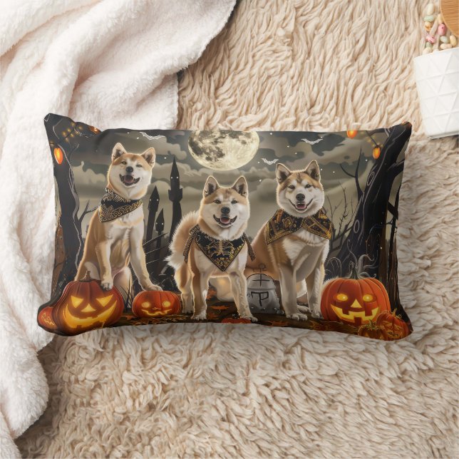 Akita Halloween Spooky Kussen (Deken)