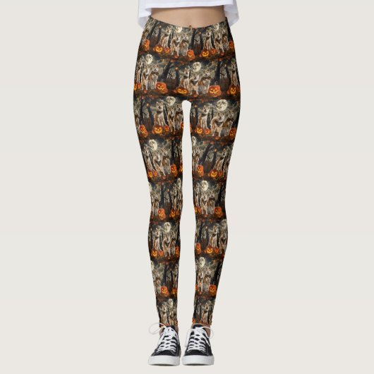 Akita Halloween Spooky Leggings (Voorkant)