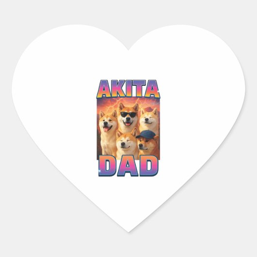 Akita Hart Sticker (Voorkant)