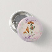 Akita Heart mama Ronde Button 3,2 Cm (Voorkant /achterkant)