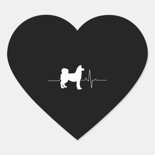 Akita Heartbeat Hart Sticker (Voorkant)