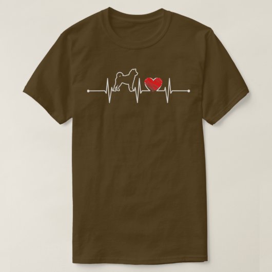 Akita Heartbeat voor Hondenliefhebber T-shirt (Design voorkant)
