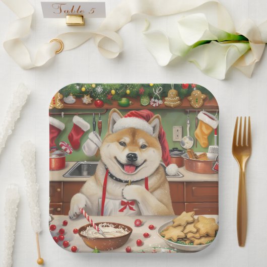 Akita Holiday Baking: Feestelijke Kerst Papieren Bordje (Huwelijk)