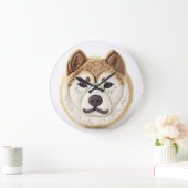Akita Hond 3D Geïnspireerd Grote Klok (Huis)