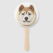 Akita-hond 3D geïnspireerd Handwaaier (Achterkant)