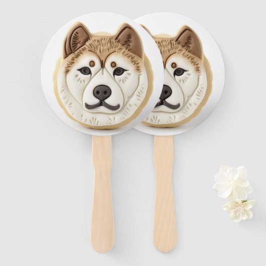 Akita-hond 3D geïnspireerd Handwaaier (Voorkant en achterkant)