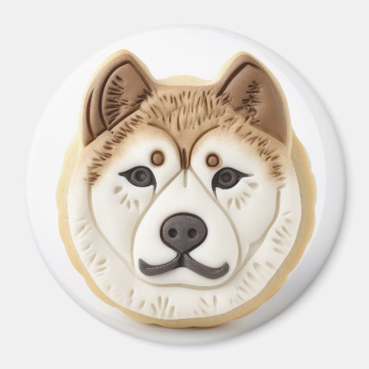 Akita-hond 3D-geïnspireerd Magneet (Voorkant)