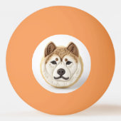 Akita Hond 3D Geïnspireerd Pingpongbal (Voorkant)