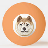 Akita Hond 3D Geïnspireerd Pingpongbal (Achterkant)