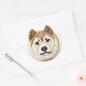 Akita-hond 3D geïnspireerd Ronde Sticker (Envelop)