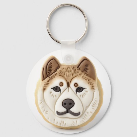 Akita-hond 3D geïnspireerd Sleutelhanger (Voorkant)