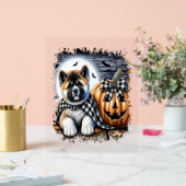 Akita-hond Halloween vierkant Acryl Bord (Huwelijk)