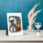 Akita-hond Halloween vierkant Fotoplaat (Zijkant)