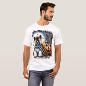 Akita-hond Halloween vierkant T-shirt (Voorkant volledig)