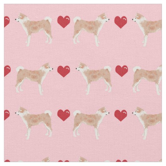 akita hond hart roze stof (Close Up)