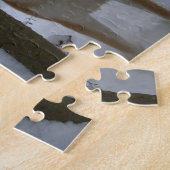 akita hond in sneeuw bedekte tuinstruiken foto legpuzzel (Zijkant)