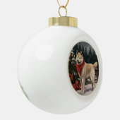 Akita Hond in Sneeuw Kerstmis Keramische Bal Ornament (Links)