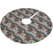 Akita Hond in Sneeuw Kerstmis Kerstboom Rok (Gekanteld)