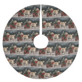 Akita Hond in Sneeuw Kerstmis Kerstboom Rok (Voorkant)