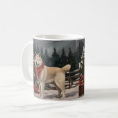 Akita Hond in Sneeuw Kerstmis Koffiemok (Voorkant links)
