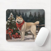 Akita Hond in Sneeuw Kerstmis Muismat (Met muis)