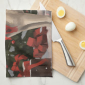 Akita Hond in Sneeuw Kerstmis Theedoek (Quarter Fold)