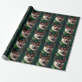 akita hond in St. Patrick's Day Dress Cadeaupapier (Uitgerold)