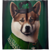 akita hond in St. Patrick's Day Dress Douchegordijn (Voorkant)