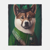 akita hond in St. Patrick's Day Dress Fleece Deken (Voorkant)