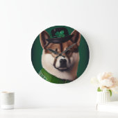 akita hond in St. Patrick's Day Dress Grote Klok (Huis)