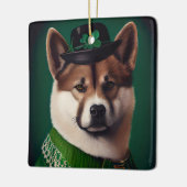 akita hond in St. Patrick's Day Dress Keramisch Ornament (Links)