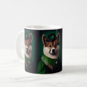 akita hond in St. Patrick's Day Dress Koffiemok (Voorkant links)