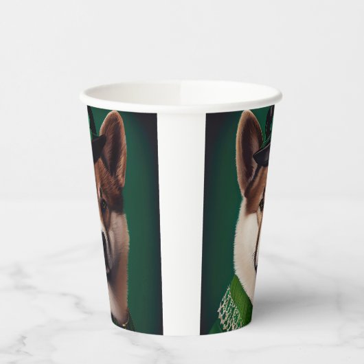 akita hond in St. Patrick's Day Dress Papieren Bekers (Links)
