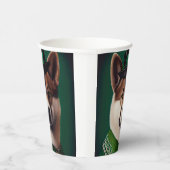 akita hond in St. Patrick's Day Dress Papieren Bekers (Rechts)