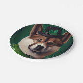 akita hond in St. Patrick's Day Dress Papieren Bordje (Gekanteld)