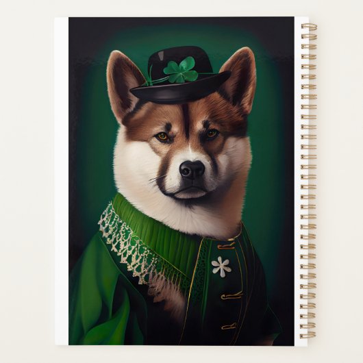 akita hond in St. Patrick's Day Dress Planner (Achterkant)