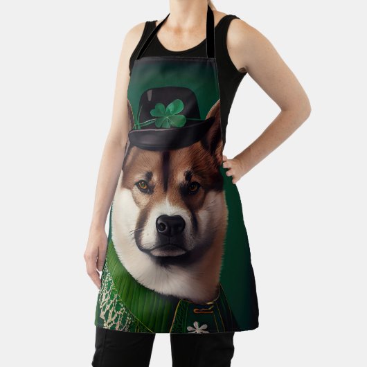 akita hond in St. Patrick's Day Dress Schort (Insitu)