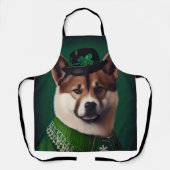akita hond in St. Patrick's Day Dress Schort (Voorkant)