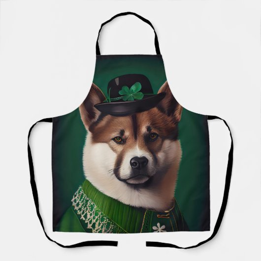 akita hond in St. Patrick's Day Dress Schort (Voorkant)