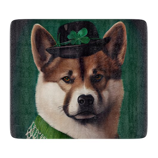akita hond in St. Patrick's Day Dress Snijplank (Voorkant)
