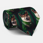 akita hond in St. Patrick's Day Dress Stropdas (Opgerold)