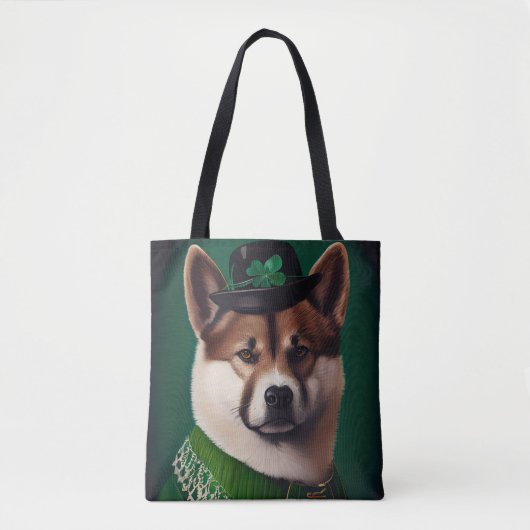 akita hond in St. Patrick's Day Dress Tote Bag (Voorkant)