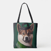 akita hond in St. Patrick's Day Dress Tote Bag (Achterkant)
