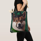 akita hond in St. Patrick's Day Dress Tote Bag (Dichtbij)