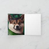 akita hond in St. Patrick's Day jurk Kaart (Binnen)