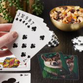 Akita-hond in St. Patrick's Day-jurk Pokerkaarten (Insitu)